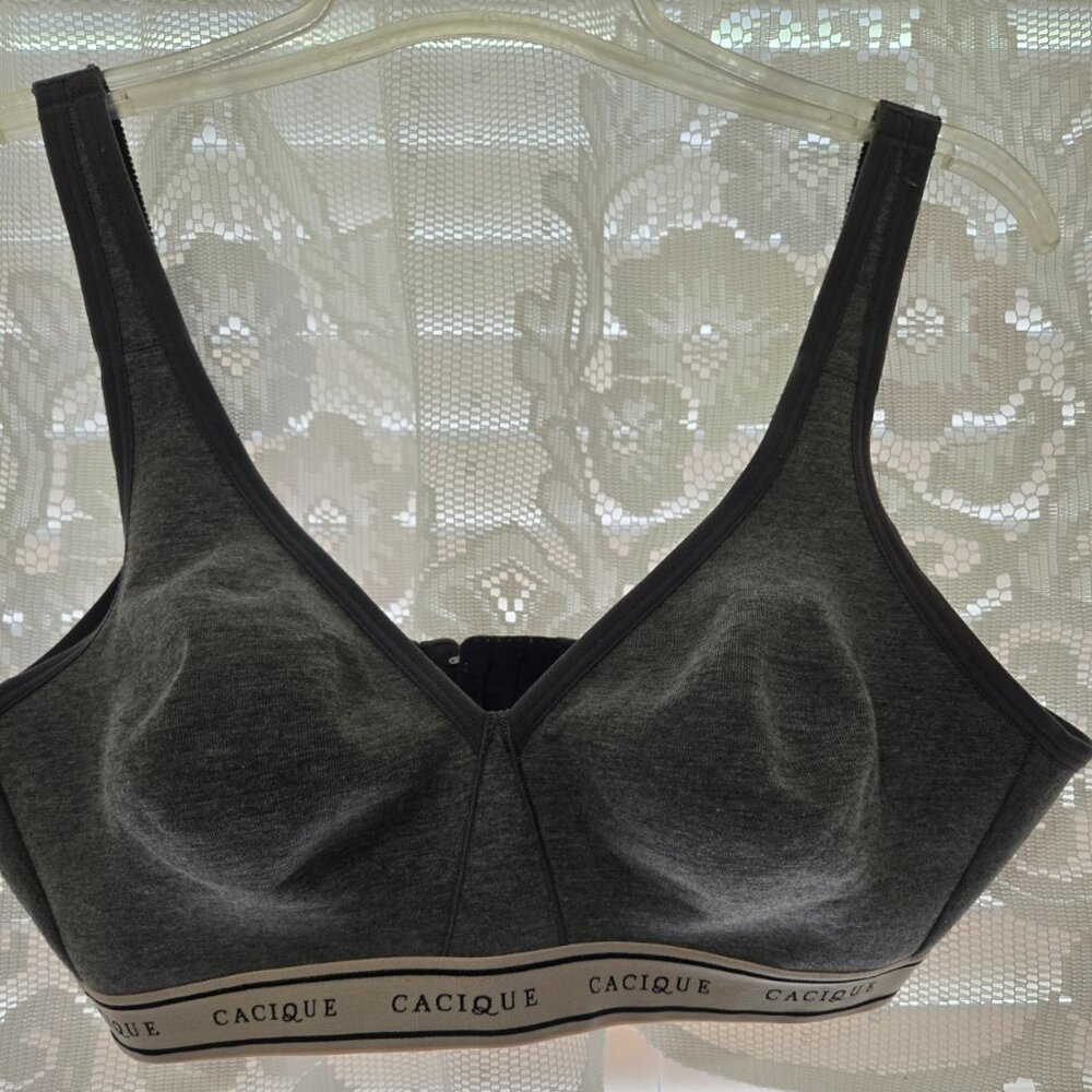 Cacique Bra Unlined/No Wire~ 38B~Charcoal Gray